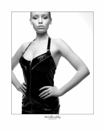 monochrome image of model